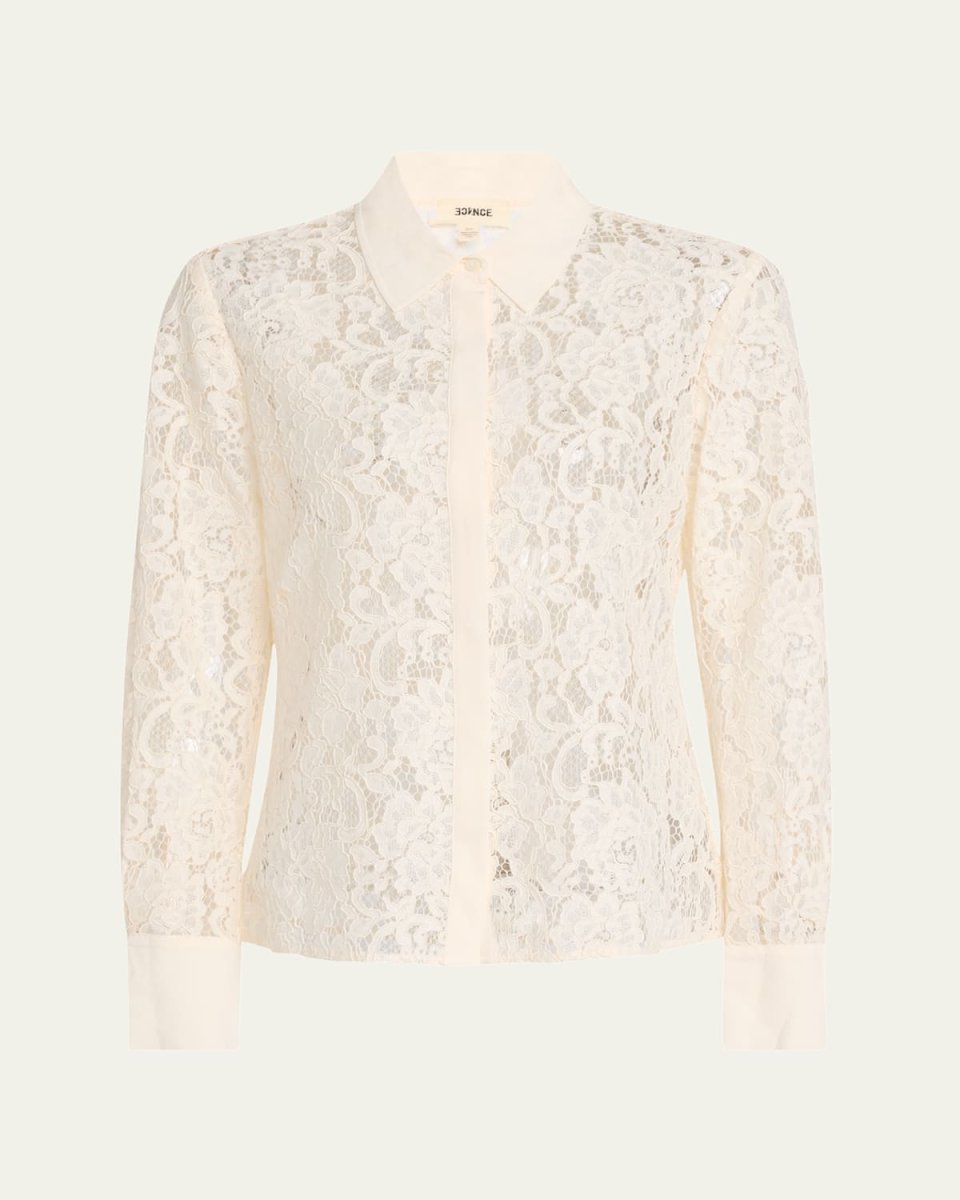 Maia Lace Button-Front Blouse